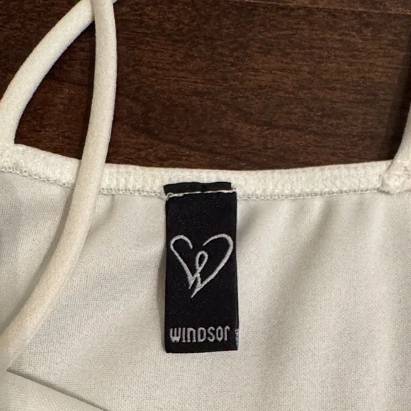 Windsor Cream Asymmetrical Ruffle Dress - Picture 2 of 3